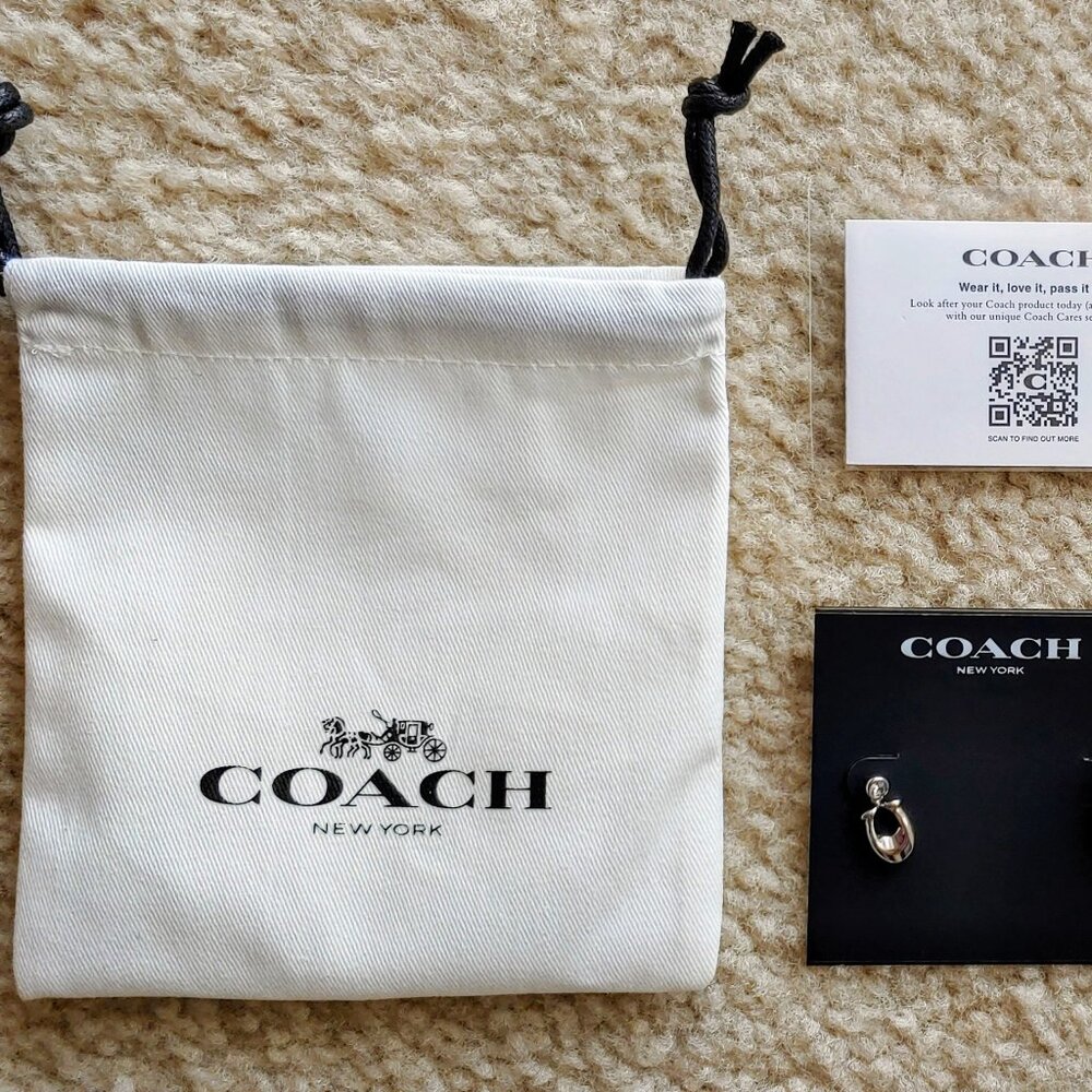 Coach of New York Signature "C" Crystal Dangle Drop Earrings - NEW!